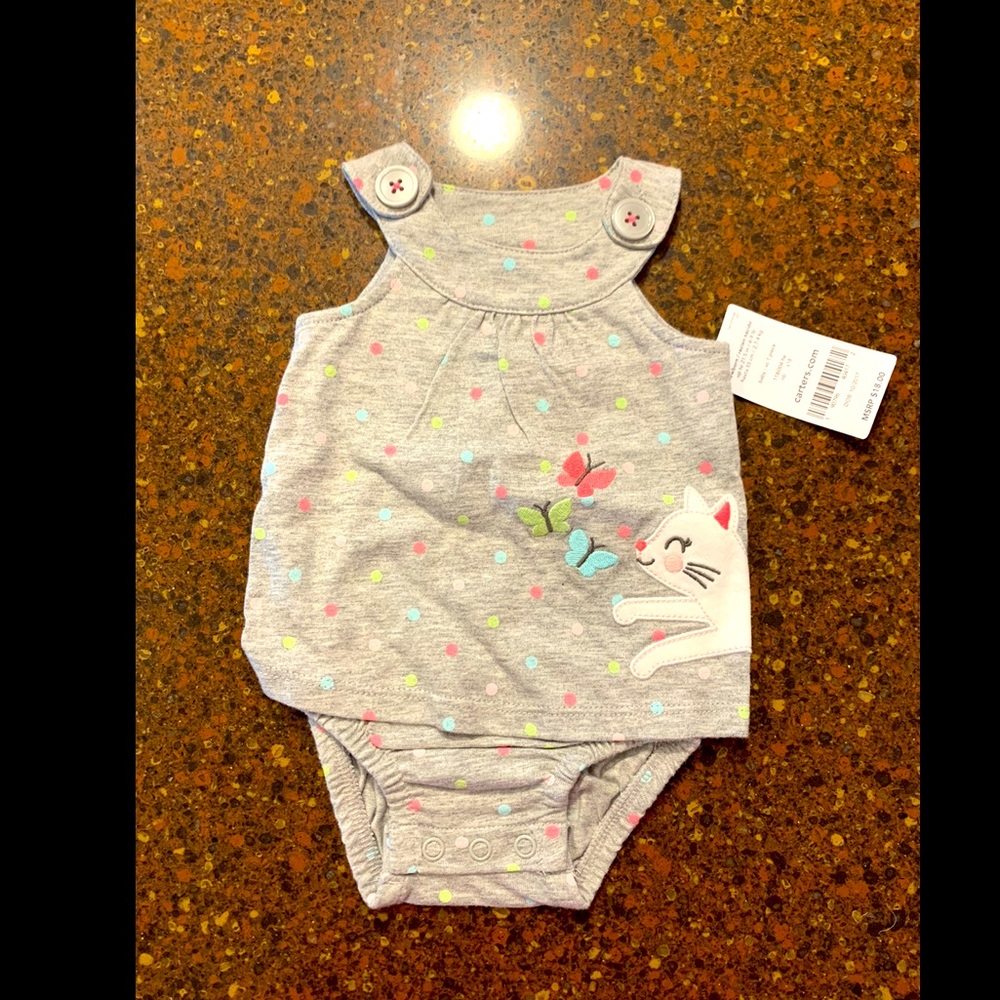 Carters Baby Girl Kitten Romper Bodysuit